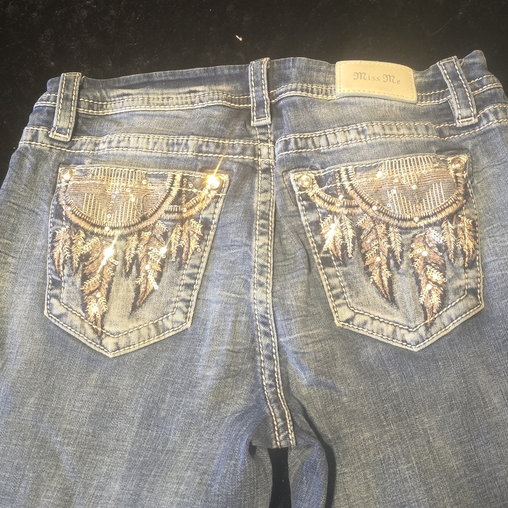 Miss Me Blue Embellished Women's Bootcut Curvy Fit Jeans